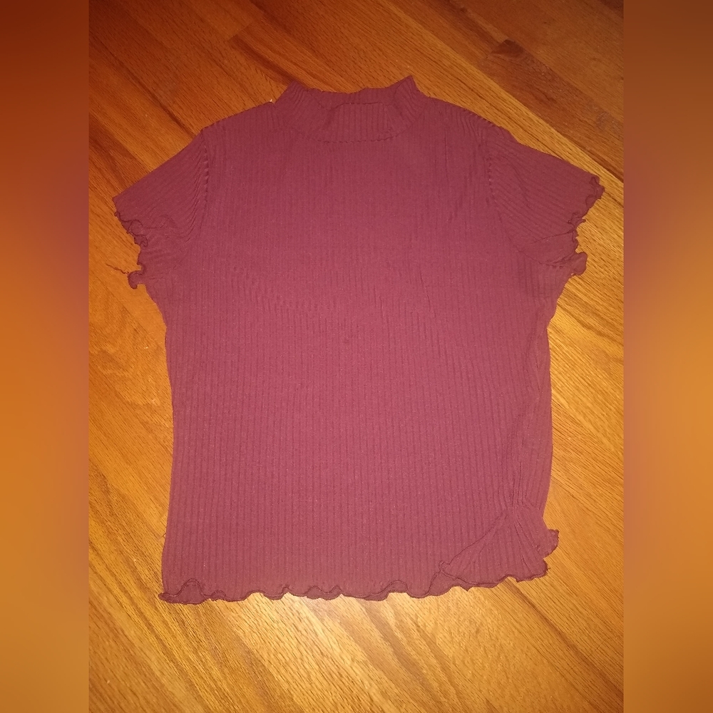Maroon Ruffle Crop Top